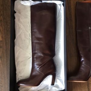 Dries Van Noten dark brown tall boots